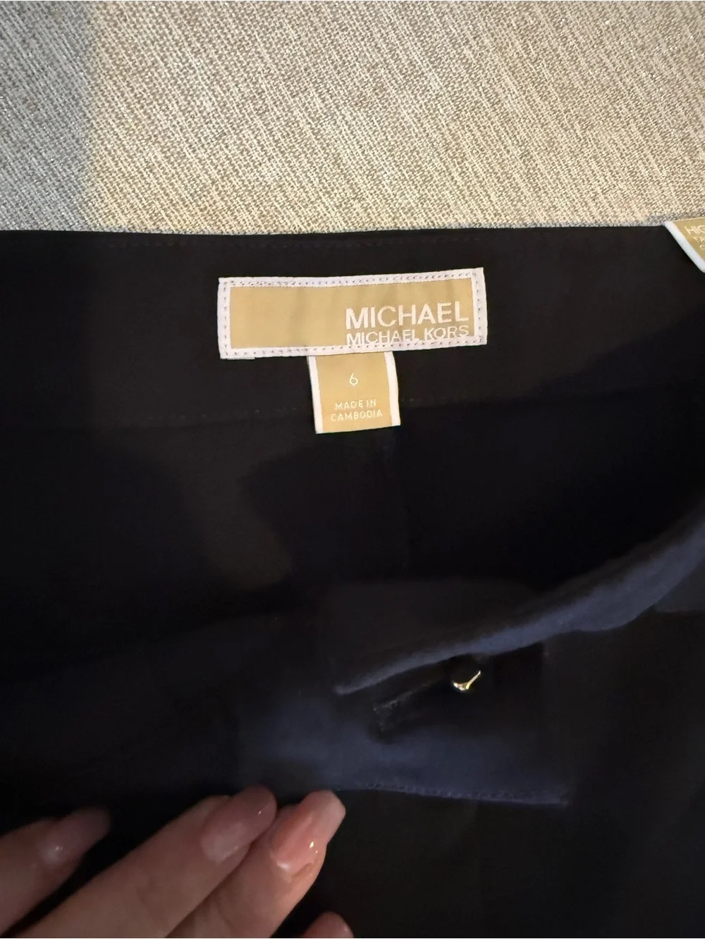 Michael Kors Black Wide-Leg Trousers with Gold Buttons